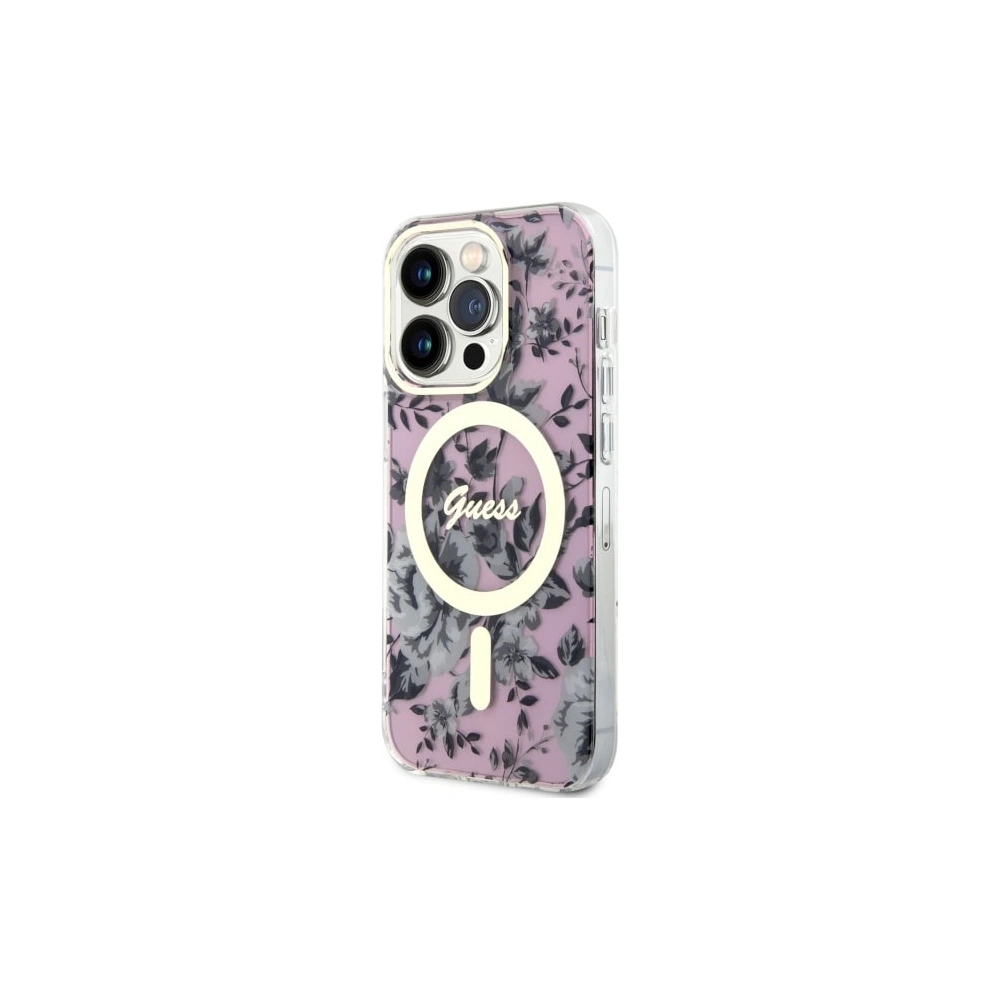 Etui Guess GUHMP14XHCFWSP Apple iPhone 14 Pro Max różowy/pink hardcase Flower MagSafe