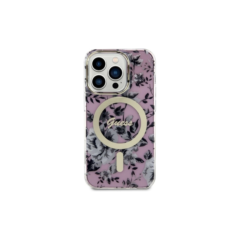 Etui Guess GUHMP14XHCFWSP Apple iPhone 14 Pro Max różowy/pink hardcase Flower MagSafe
