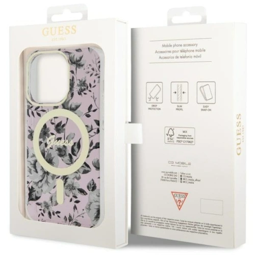 Kup Etui Guess GUHMP14XHCFWSP Apple iPhone 14 Pro Max różowy/pink hardcase Flower MagSafe - GUE2531 - {ean13} - Sklep Home Screen