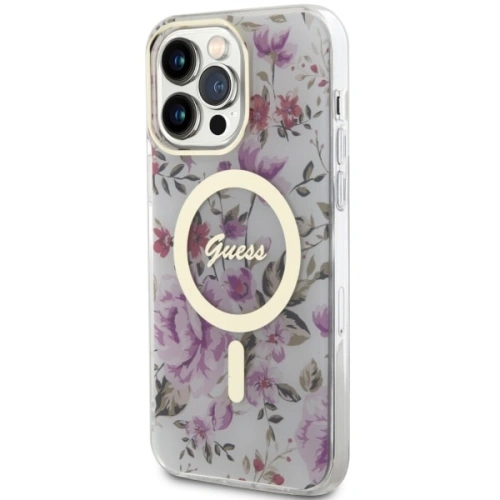 Kup Etui Guess GUHMP14XHCFWST Apple iPhone 14 Pro Max transparentní tvrdý obal Květy MagSafe - GUE2532 - {ean13} - Sklep Home Screen