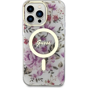 Kup Etui Guess GUHMP14XHCFWST Apple iPhone 14 Pro Max transparentní tvrdý obal Květy MagSafe - GUE2532 - {ean13} - Sklep Home Screen