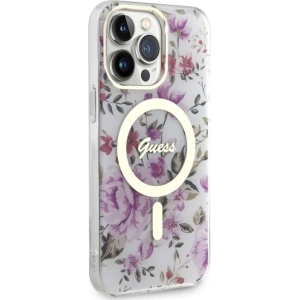 Kup Etui Guess GUHMP14XHCFWST Apple iPhone 14 Pro Max transparentní tvrdý obal Květy MagSafe - GUE2532 - {ean13} - Sklep Home Screen