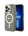 Guess Apple Tasche GUHMP14XHCMCGK iPhone 14 Pro Max schwarz/schwarz Hardcase Glitter Gold MagSafe