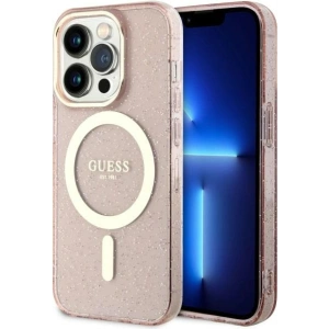 Kup Etui Guess GUHMP14XHCMCGP Apple iPhone 14 Pro Max różowy/pink hardcase Glitter Gold MagSafe - GUE2534 - {ean13} - Sklep Home Screen