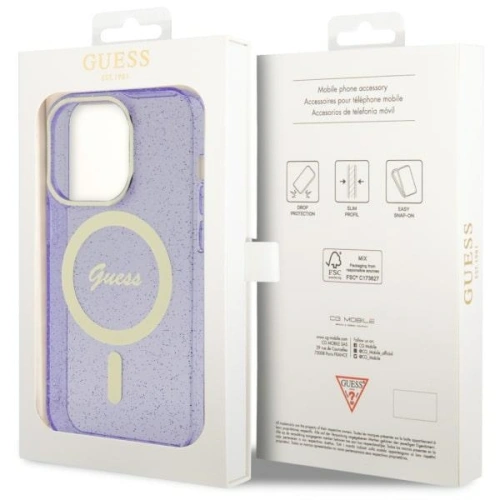 Kup Etui Guess GUHMP14XHCMCGU Apple iPhone 14 Pro Max purpurový/purple hardcase Glitter Gold MagSafe - GUE2535 - {ean13} - Sklep Home Screen