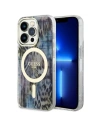 Etui Guess GUHMP14XHLEOPWB Apple iPhone 14 Pro Max modrý/blue hardcase Leopard MagSafe