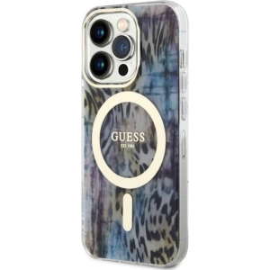 Kup Etui Guess GUHMP14XHLEOPWB Apple iPhone 14 Pro Max modrý/blue hardcase Leopard MagSafe - GUE2537 - {ean13} - Sklep Home Screen