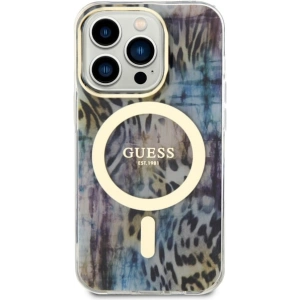 Kup Etui Guess GUHMP14XHLEOPWB Apple iPhone 14 Pro Max modrý/blue hardcase Leopard MagSafe - GUE2537 - {ean13} - Sklep Home Screen