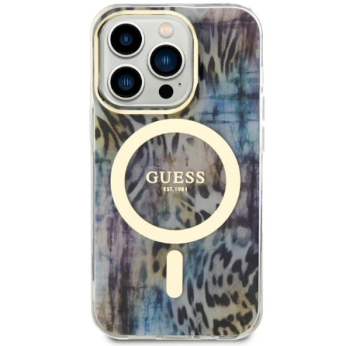 Kup Etui Guess GUHMP14XHLEOPWB Apple iPhone 14 Pro Max modrý/blue hardcase Leopard MagSafe - GUE2537 - {ean13} - Sklep Home Screen
