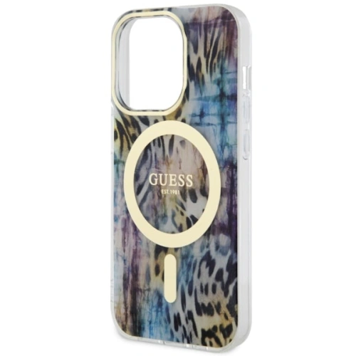 Kup Etui Guess GUHMP14XHLEOPWB Apple iPhone 14 Pro Max modrý/blue hardcase Leopard MagSafe - GUE2537 - {ean13} - Sklep Home Screen