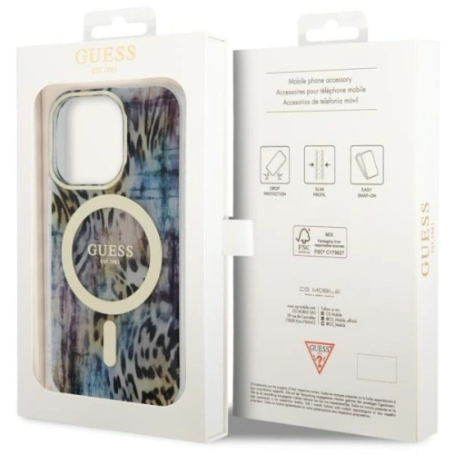 Kup Etui Guess GUHMP14XHLEOPWB Apple iPhone 14 Pro Max modrý/blue hardcase Leopard MagSafe - GUE2537 - {ean13} - Sklep Home Screen