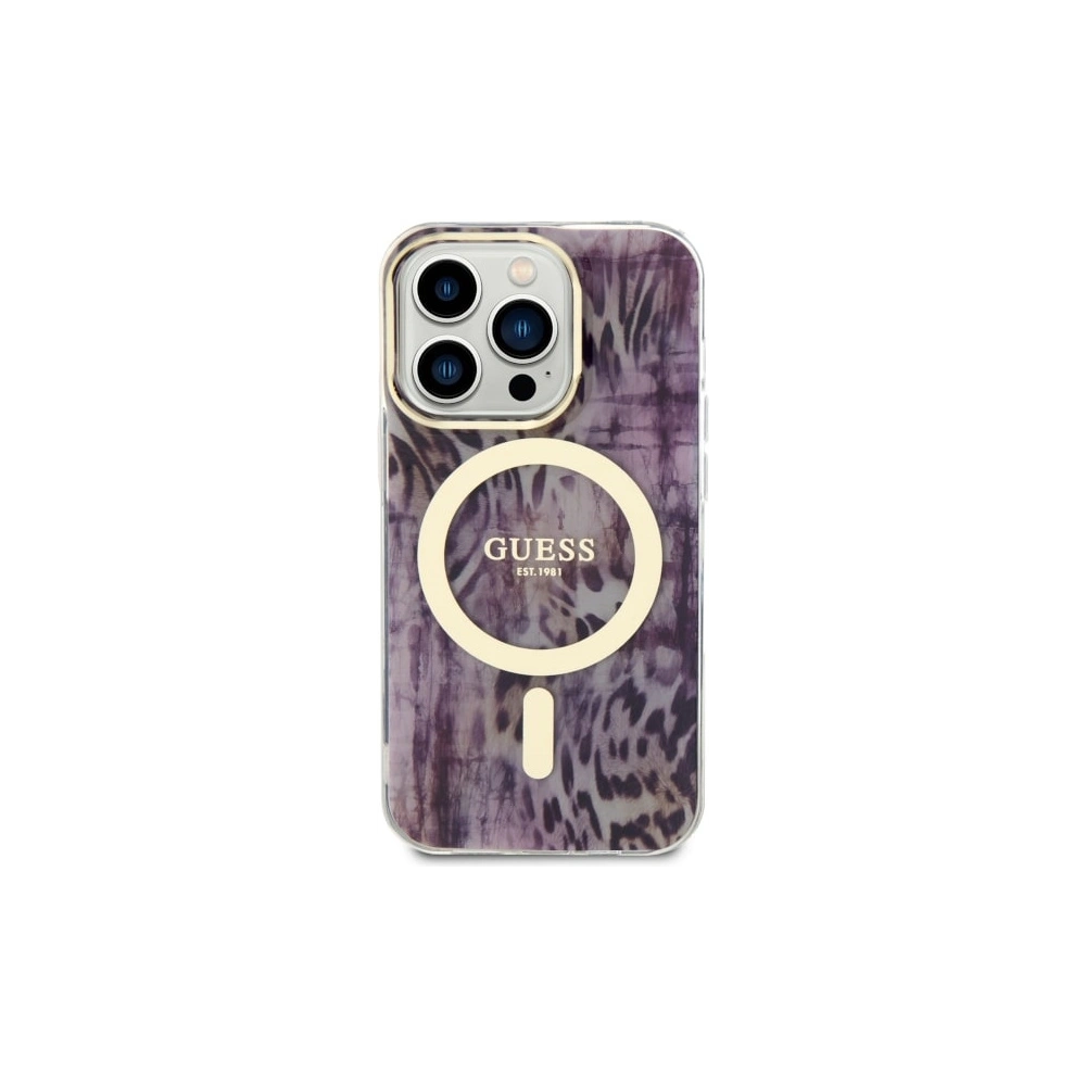 Etui Guess GUHMP14XHLEOPWP Apple iPhone 14 Pro Max różowy/pink hardcase Leopard MagSafe