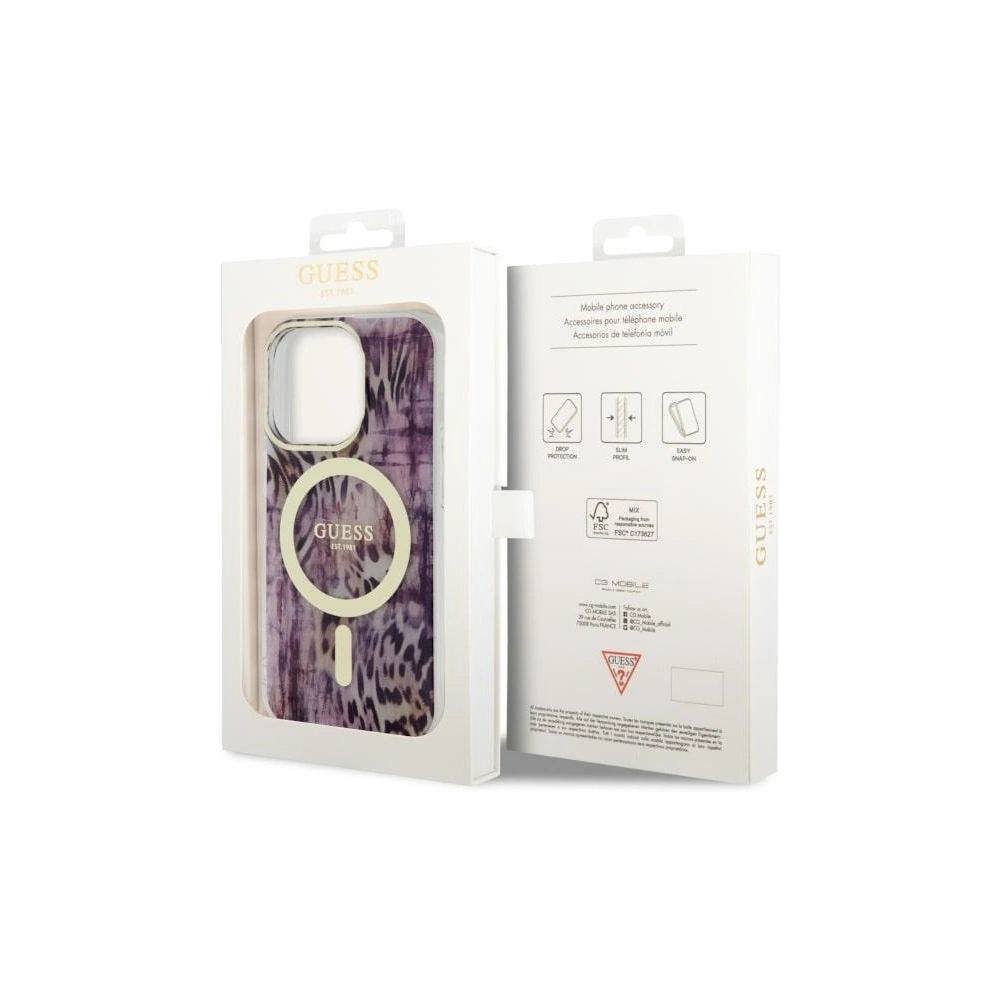 Etui Guess GUHMP14XHLEOPWP Apple iPhone 14 Pro Max różowy/pink hardcase Leopard MagSafe