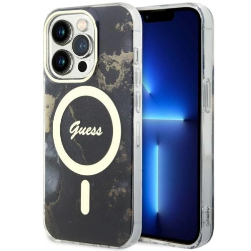 Kup Etui Guess GUHMP14XHTMRSK Apple iPhone 14 Pro Max černý/black hardcase Golden Marble MagSafe - GUE2539 - {ean13} - Sklep Home Screen