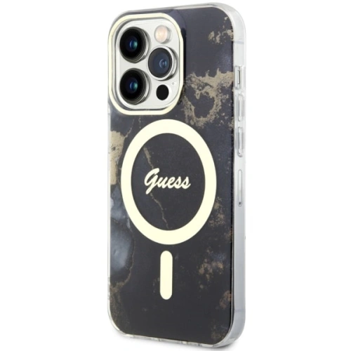 Kup Etui Guess GUHMP14XHTMRSK Apple iPhone 14 Pro Max černý/black hardcase Golden Marble MagSafe - GUE2539 - {ean13} - Sklep Home Screen