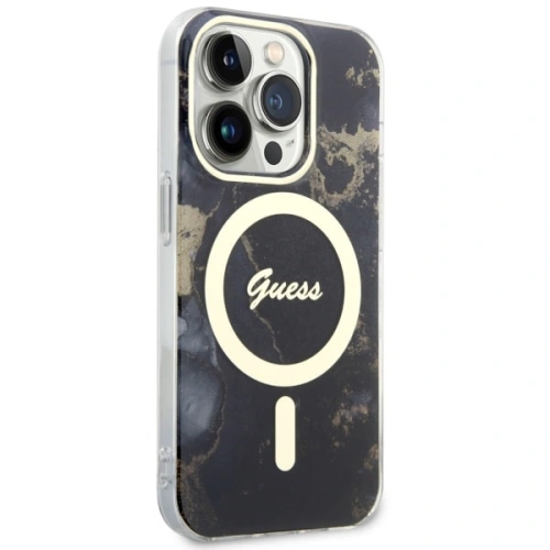 Kup Etui Guess GUHMP14XHTMRSK Apple iPhone 14 Pro Max černý/black hardcase Golden Marble MagSafe - GUE2539 - {ean13} - Sklep Home Screen