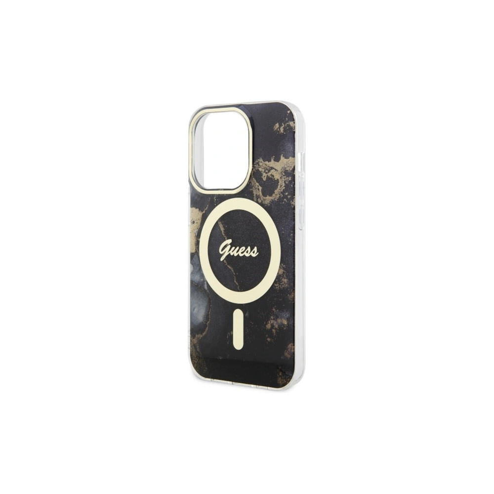 Etui Guess GUHMP14XHTMRSK Apple iPhone 14 Pro Max czarny/black hardcase Golden Marble MagSafe