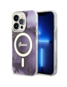 Etui Guess GUHMP14XHTMRSU Apple iPhone 14 Pro Max purpurový/purple hardcase Golden Marble MagSafe