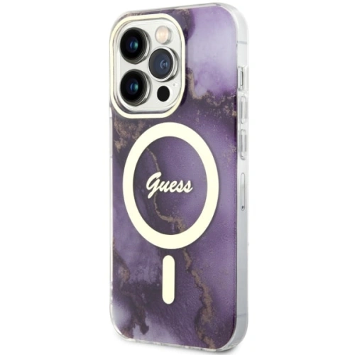 Kup Etui Guess GUHMP14XHTMRSU Apple iPhone 14 Pro Max purpurový/purple hardcase Golden Marble MagSafe - GUE2540 - {ean13} - Sklep Home Screen