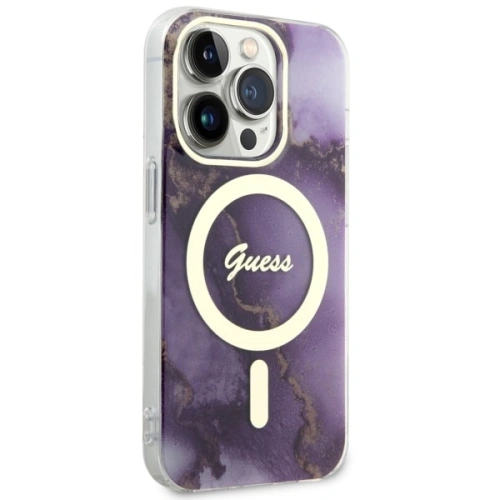 Kup Etui Guess GUHMP14XHTMRSU Apple iPhone 14 Pro Max purpurový/purple hardcase Golden Marble MagSafe - GUE2540 - {ean13} - Sklep Home Screen