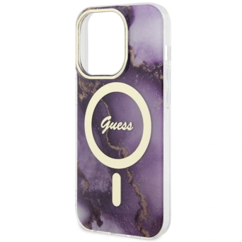 Kup Etui Guess GUHMP14XHTMRSU Apple iPhone 14 Pro Max purpurový/purple hardcase Golden Marble MagSafe - GUE2540 - {ean13} - Sklep Home Screen