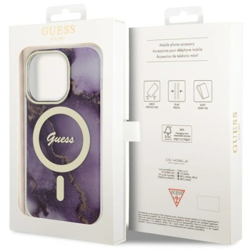 Kup Etui Guess GUHMP14XHTMRSU Apple iPhone 14 Pro Max purpurový/purple hardcase Golden Marble MagSafe - GUE2540 - {ean13} - Sklep Home Screen