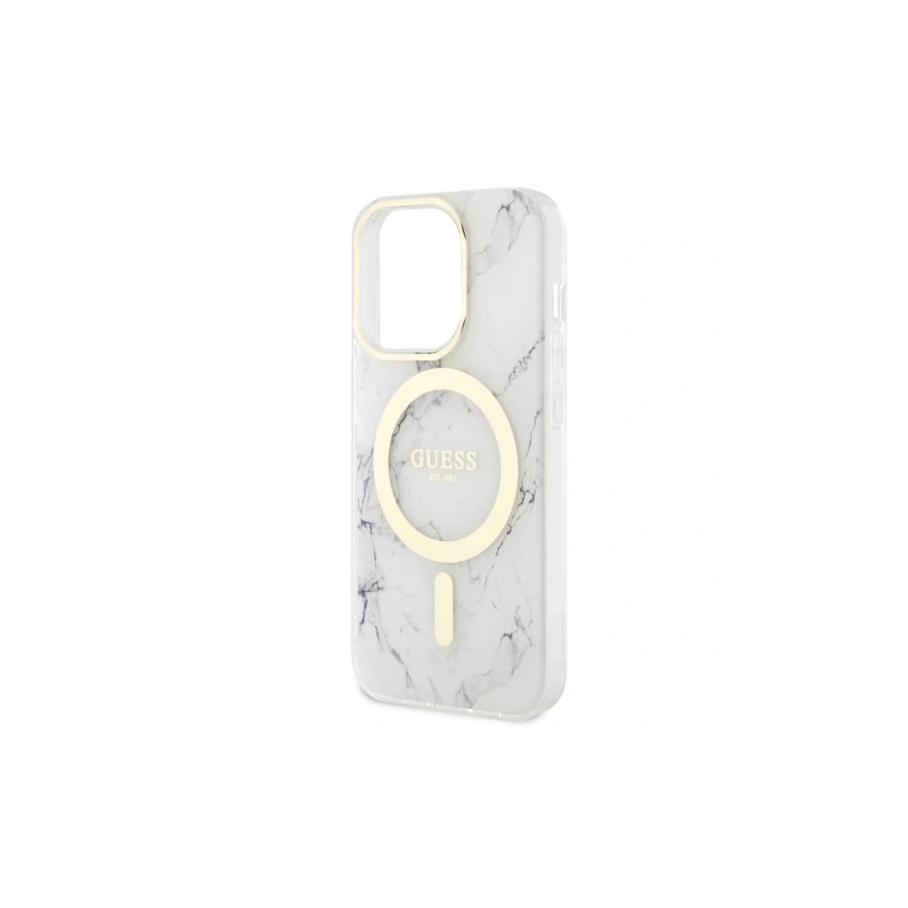 Etui Guess GUHMP14XPCUMAH Apple iPhone 14 Pro Max biały/white hardcase Marble MagSafe