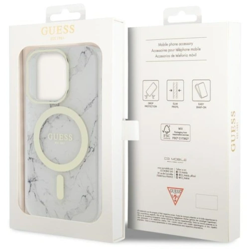 Kup Etui Guess GUHMP14XPCUMAH Apple iPhone 14 Pro Max bílý/white hardcase Marble MagSafe - GUE2541 - {ean13} - Sklep Home Screen