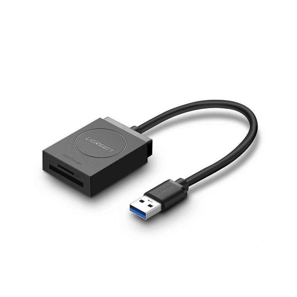 Adapter USB UGREEN czytnik kart SD, microSD (czarny)