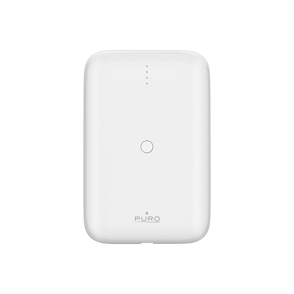 Powerbank PURO Compact Mini Power Bank 10000 mAh, USB-C & USB-A (biały)