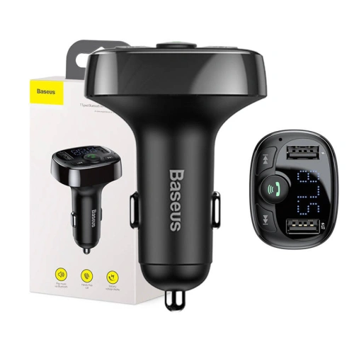 Kup FM adó Baseus T típusú Bluetooth 2xUSB microSD (fekete) - BSU4034 - {ean13} - Sklep Home Screen