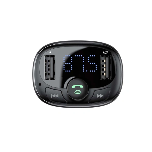Kup FM adó Baseus T típusú Bluetooth 2xUSB microSD (fekete) - BSU4034 - {ean13} - Sklep Home Screen