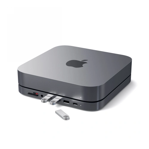 Kup Satechi Apple Standfuß Aluminium Hub für Mac mini Hub USB-C (USB-C, 3x USB-A, micro/SD-Kartenleser, Klinkenanschluss) (spacegrau) - STH2 - {ean13} - Sklep Home Screen