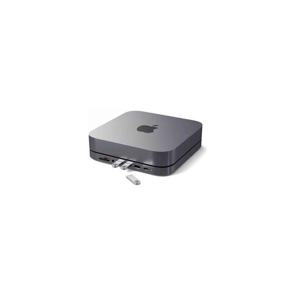 Podstawka Satechi Aluminum Hub do Apple Mac mini Hub USB-C (USB-C, 3x USB-A, czytnik kart micro/SD, jack port) (space gray)