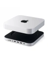 Satechi Apple Standfuß Aluminium Hub für Mac mini Hub USB-C (USB-C, 3x USB-A, micro/SD-Kartenleser, Klinkenanschluss) (silber)