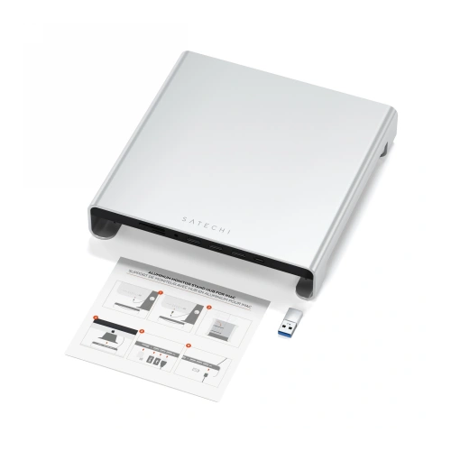 Kup Satechi Apple Standfuß Aluminium Hub für iMac USB-C (USB-C, 3x USB-A, micro/SD-Kartenleser, Klinkenanschluss) (silber) - STH5 - {ean13} - Sklep Home Screen