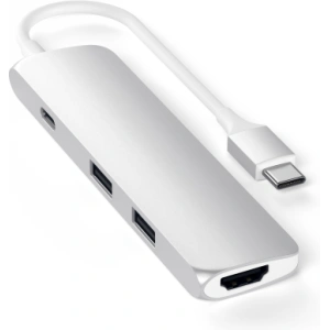 Buy Satechi Aluminium Adapter Slim USB-C (USB-C, 4K HDMI, 2x USB-A) Silver - STH7 - {ean13} - Home Screen Store Europe