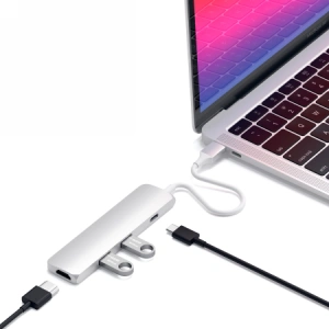 Buy Satechi Aluminium Adapter Slim USB-C (USB-C, 4K HDMI, 2x USB-A) Silver - STH7 - {ean13} - Home Screen Store Europe