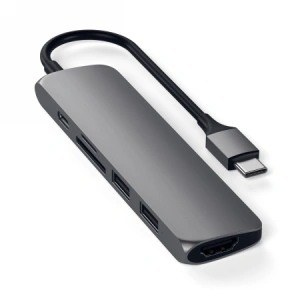 Buy Satechi Slim Aluminum USB-C Multi-Port Adapter V2 Space Gray - STH11 - {ean13} - Home Screen Store Europe