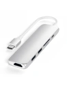 Satechi Adapter HUB Aluminium Slim Adapter v2 USB-C (USB-C, 2x USB-A, 4K HDMI, Kartenleser) (silber)