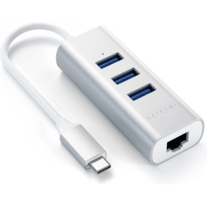 Kup Satechi Adapter HUB Aluminium Hub 2in1 USB-C (3x USB-A, Ethernet) (silber) - STH14 - {ean13} - Sklep Home Screen