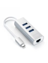 Satechi Adapter HUB Aluminium Hub 2in1 USB-C (3x USB-A, Ethernet) (silber)