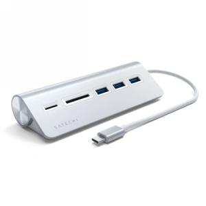 Buy Satechi Aluminium Hub Combo USB-C (3x USB-A, card reader micro/SD) Silver - STH15 - {ean13} - Home Screen Store Europe