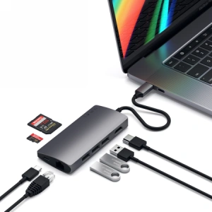 Kup Satechi Adapter HUB Aluminium V2 USB-C Adapter (USB-C, 3x USB-A, 4K HDMI, Kartenleser) (spacegrau) - STH16 - {ean13} - Sklep Home Screen