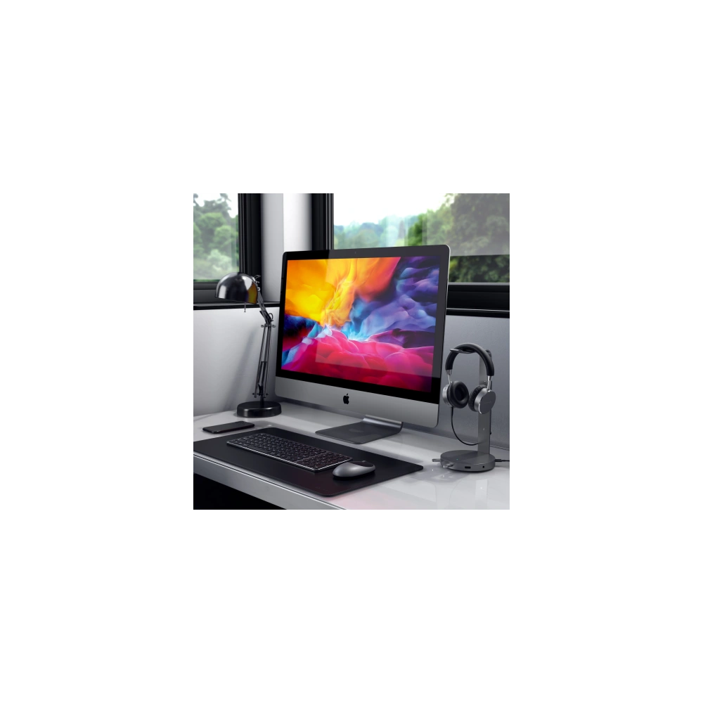 Podstawka do słuchawek Satechi Aluminium USB-C Headphone Stand (USB-A, jack port) (space gray)