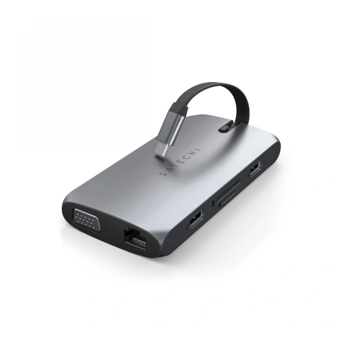 Kup Satechi Adapter HUB On-the-Go Multiport USB-C (USB-C PD, 2x USB-A, HDMI 4K, VGA, Ethernet, Kartenleser) (spacegrau) - STH23 - {ean13} - Sklep Home Screen