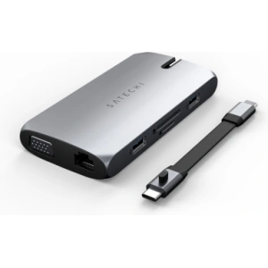 Buy Satechi On-the-Go Multiport USB-C (USB-C PD, 2x USB-A, HDMI 4K, VGA, Ethernet, card reader) Space Gray - STH23 - {ean13} - Home Screen Store Europe