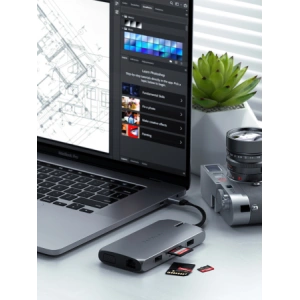 Buy Satechi On-the-Go Multiport USB-C (USB-C PD, 2x USB-A, HDMI 4K, VGA, Ethernet, card reader) Space Gray - STH23 - {ean13} - Home Screen Store Europe