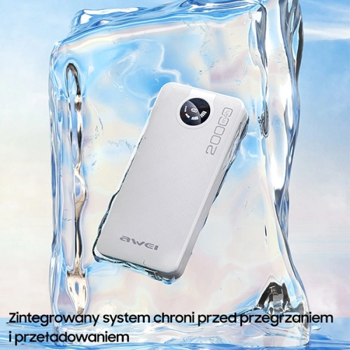 Kup Powerbank AWEI P134K 20000mAh schwarz/schwarzes Display + USB/PD/Lightning/microUSB Kabel - AWEI132 - {ean13} - Sklep Home Screen