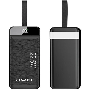 Kup Powerbank AWEI P141K 40000mAh 22.5W czarny/black 3xUSB/PD/Lightning wyświetlacz + lampka LED - AWEI134 - {ean13} - Sklep Home Screen